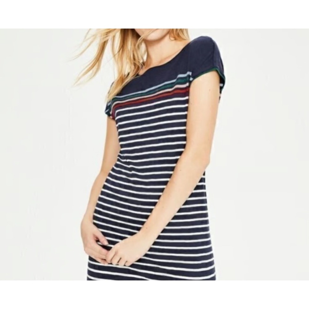 Boden‎ Paulina Womens Striped Short-Sleeve Dress UK 16L US 12L Navy/White